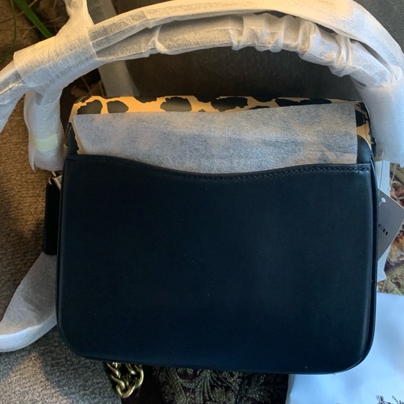 Authentic COACH 1941 calf leather leopard 3 straps turnlock flap Crosb/shoulder. - Picture 8 of 16